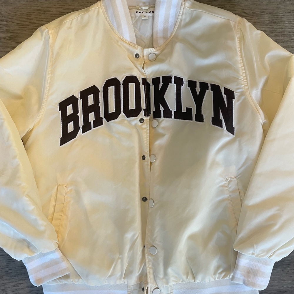 PacSun Cream and Black Brooklyn Jacket